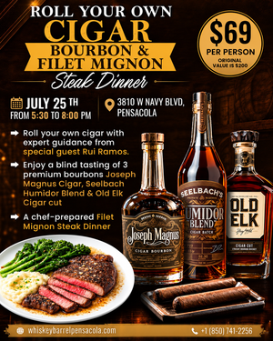 Roll Your Own Cigar, Bourbon & Filet Mignon Dinner