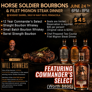 Horse Soldier Premium Bourbons Tasting & Filet Mignon Steak Dinner